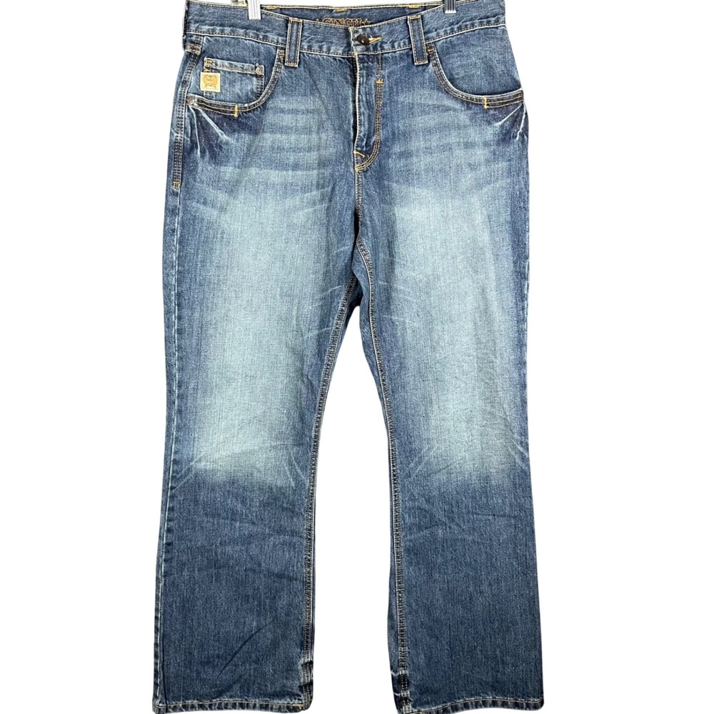 Cinch Carter Jeans Mens 35x32 Blue Relaxed Mid Rise Boot Cut MB96134001 IND